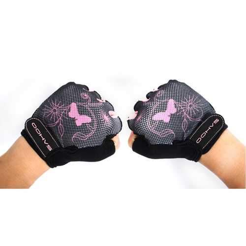 SAHOO Female Half Finger Cycling Glove Bike Gauntlets Bicycle Mitten