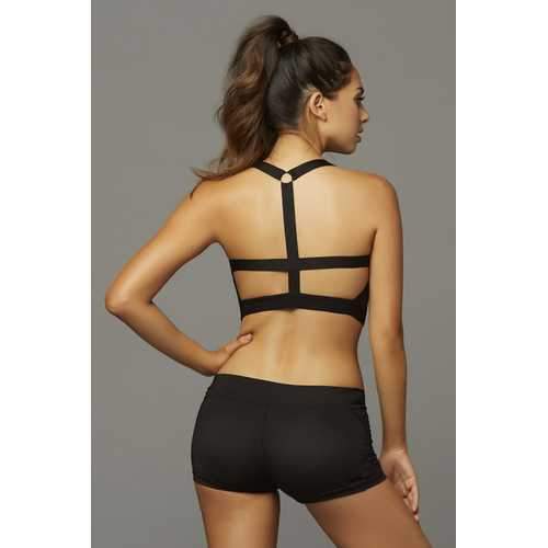 Strike Rock Solid Space Dye Sports Bra - Small - Black