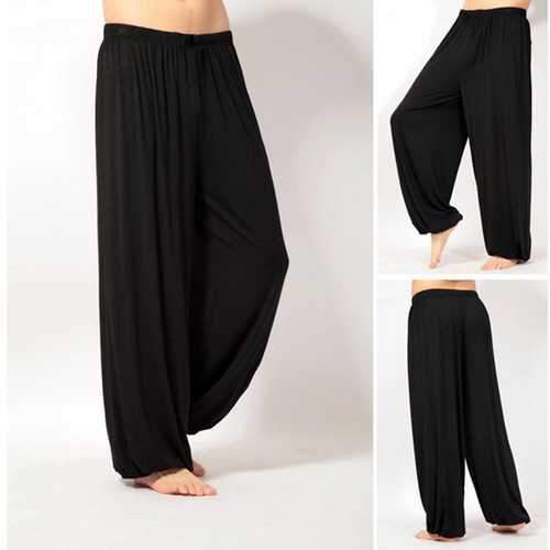 Loose Elastic Waist Yoga Morning Practice Sports Pants Light Weight Men Women Casual Bloomers