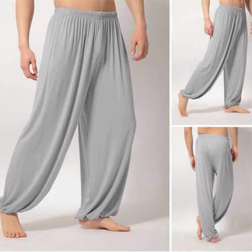 Loose Elastic Waist Yoga Morning Practice Sports Pants Light Weight Men Women Casual Bloomers