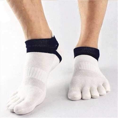 1 Pair Of Mens Cotton Toe Socks Five Finger Sports Outdoor Work Cotton Colours