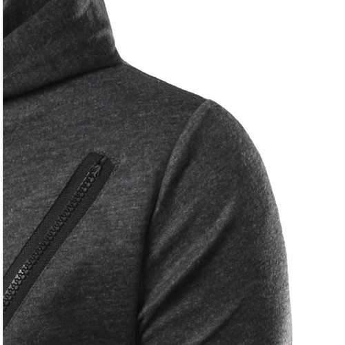 Mens Sweatshirt Solid Color Fashion Sweaters Multi Zipper Casual Hoodies