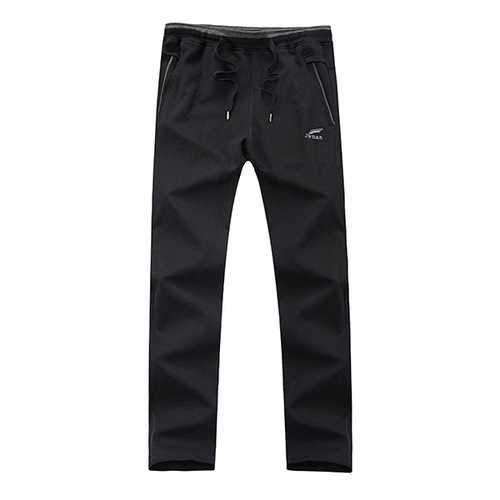 Extra Large Size Men Sports Casual Running Slacks Cotton DrawstringWaist Zipper Pocket Pants