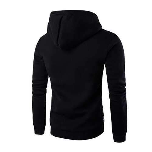 Mens Winter Fleece Casual Hoodies Spell Color Pullover Sweatshirts Hoodies