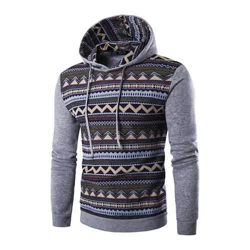 Mens Winter Fleece Casual Hoodies Spell Color Pullover Sweatshirts Hoodies