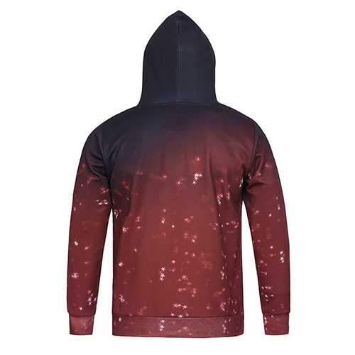 Christmas Santa Claus Selfie 3D Starry Sky Hooded KUSO Digital Printing Pull-over