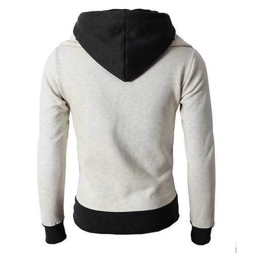 Cotton Stitching Color Tops Zipper Sweatshirts