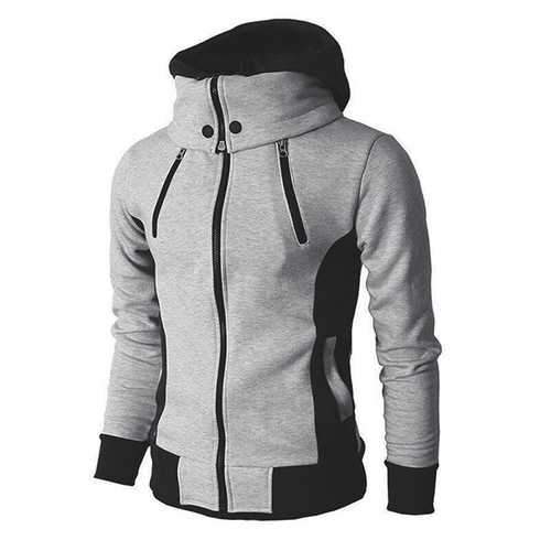 Cotton Stitching Color Tops Zipper Sweatshirts