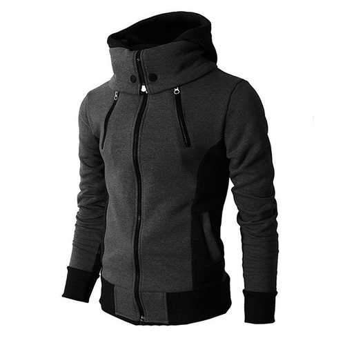 Cotton Stitching Color Tops Zipper Sweatshirts