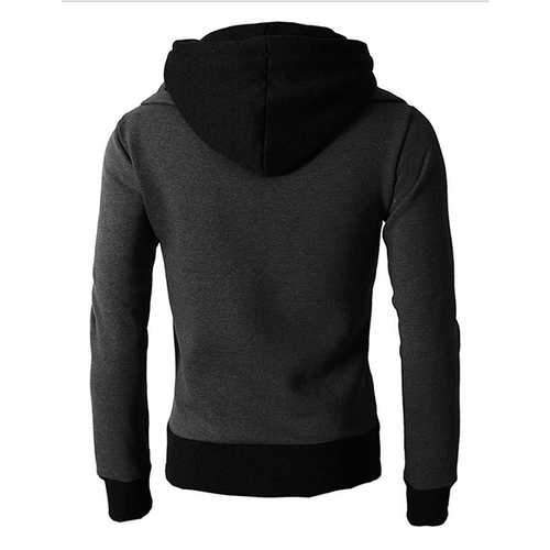 Cotton Stitching Color Tops Zipper Sweatshirts