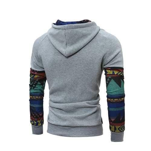 Personality Retro Stitching Hoodie Mens Casual Raglan Sleeve Hoodie Pullover