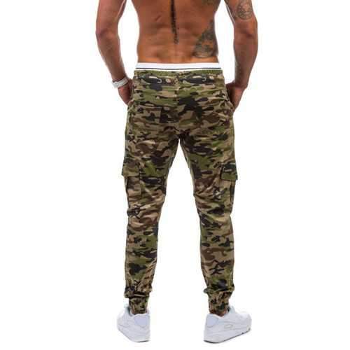 Mens Casual Running Camouflage Sport Pants Fitness Loose Multi Pockets Sweatpants