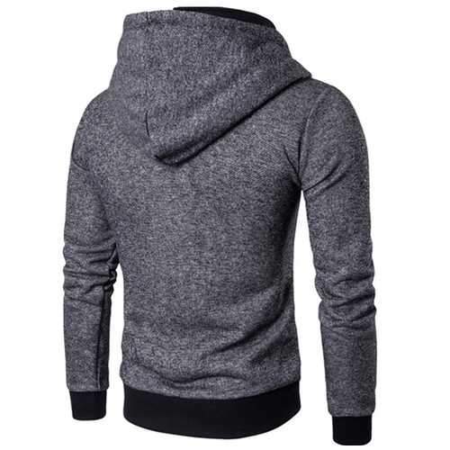 Mens Casual False Two Pieces Sport Hoodies Sweatshirts