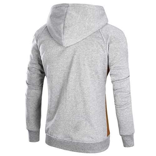 Fashion Color block Splicing Hooded Sweater Mens Long Sleeve Thick Sport Hoodies