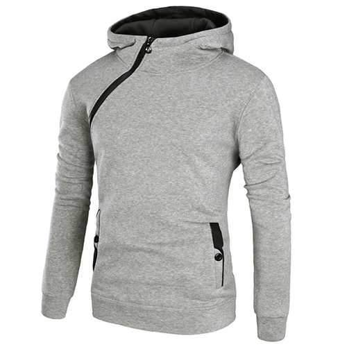 Men's Casual Solid Color Sport Zipper Thick Hoodies