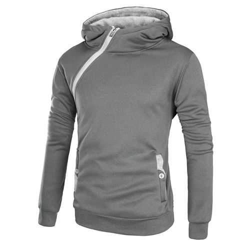 Men's Casual Solid Color Sport Zipper Thick Hoodies