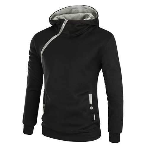 Men's Casual Solid Color Sport Zipper Thick Hoodies