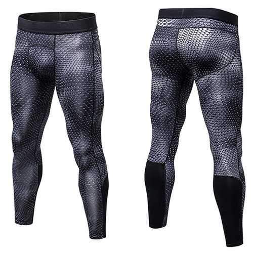 PRO Fitness Quick Dry Stretch Tights Running Trousers Men's Casual 3D Printed Pants