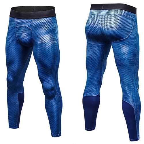 PRO Fitness Quick Dry Stretch Tights Running Trousers Men's Casual 3D Printed Pants