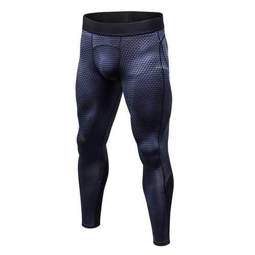 PRO Fitness Quick Dry Stretch Tights Running Trousers Men's Casual 3D Printed Pants