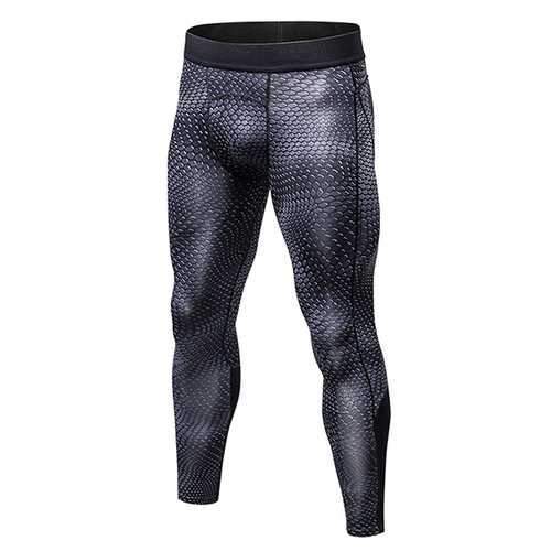 PRO Fitness Quick Dry Stretch Tights Running Trousers Men's Casual 3D Printed Pants