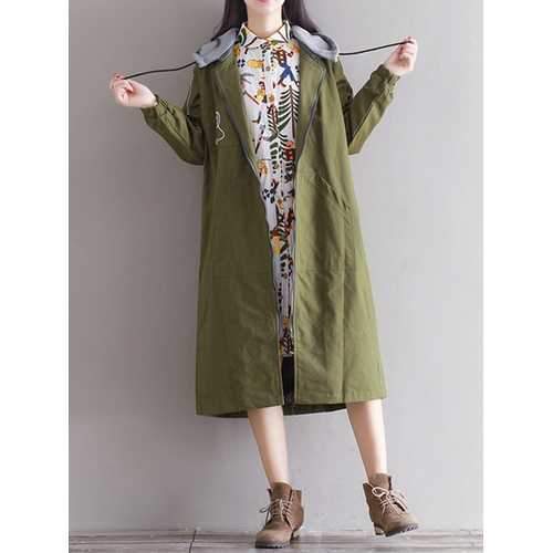 Casual Women Long Sleeve Letter Print Hooded Zip Up Jacket