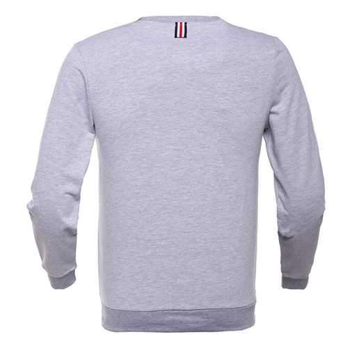 Fashion Striped Pattern Cotton Sweater Men's Solid Collar Round Neck Long Sleeve Sweatshirt