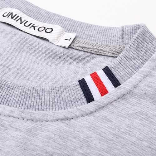 Fashion Striped Pattern Cotton Sweater Men's Solid Collar Round Neck Long Sleeve Sweatshirt