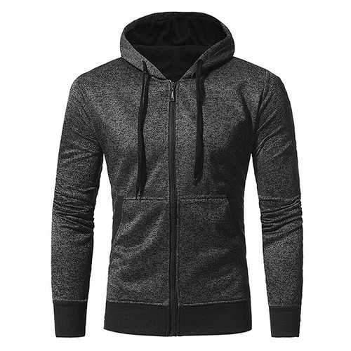 Men's Casual Fashion Snowflake Cloth Slim Fit Sport Hoodies Long Sleeve Sport Zipper Sweater