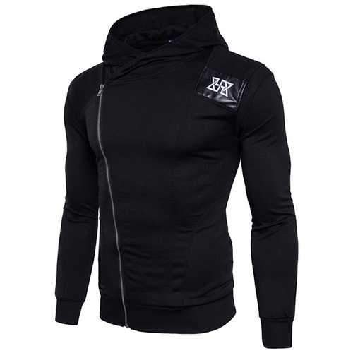 Fashion Zipper Design Stitching Hoodies Sweatshirts