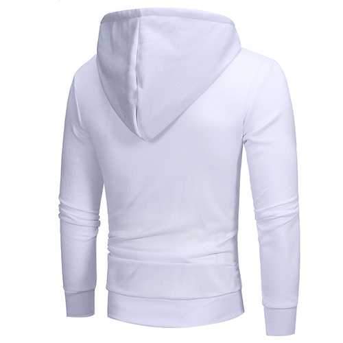 Men's Diagonal Zipper Hoodies Drawstring Casual Sweatshirt