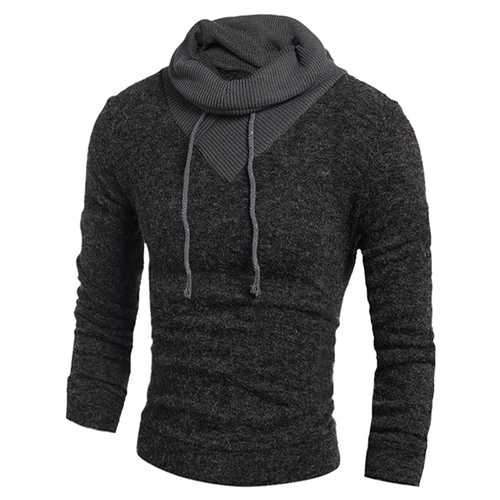 Mens Hoodie Color Stitching Pullover Winter Sportswear Long Sleeve Sweater Casual Shirt