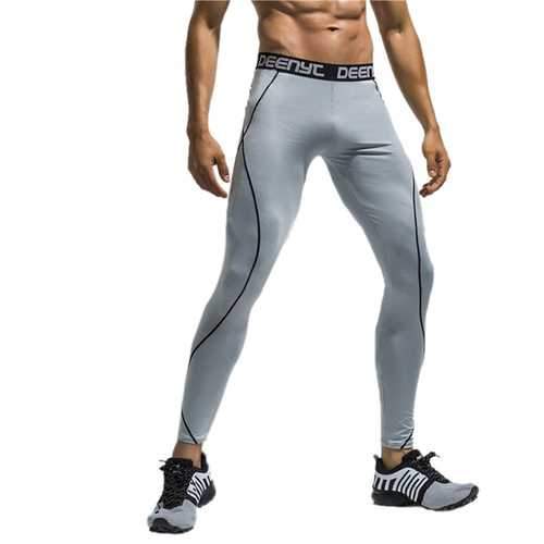 Mens Fashion Line Running High-elastic Tight Pants Fitness Pants Quick-drying Basketball Leggings