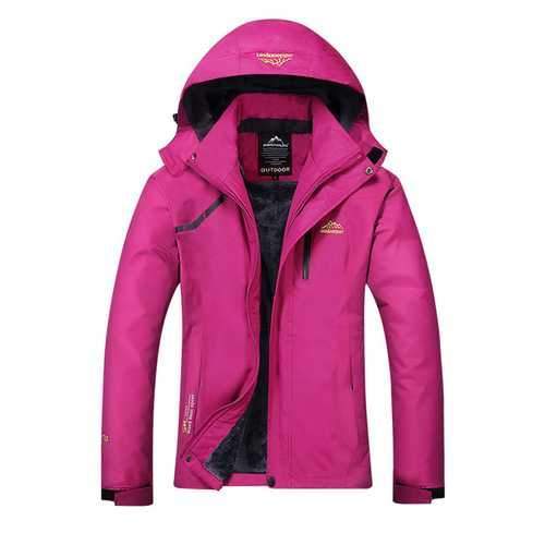 Outdoor Women Casual Thicken Waterproof Windproof Fleece Mountaineer Sport Jackets