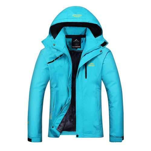 Outdoor Women Casual Thicken Waterproof Windproof Fleece Mountaineer Sport Jackets