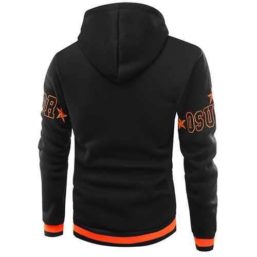 Fashion 3D Printed Stitching Hoodies Winter Men's Casual Zip Up Sports Hoodies Tops