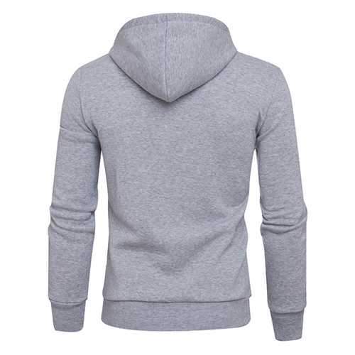 Men's Casual Pure Color Warm Hoodies Fashion Regular Fit Sports Sweatshirt Tops