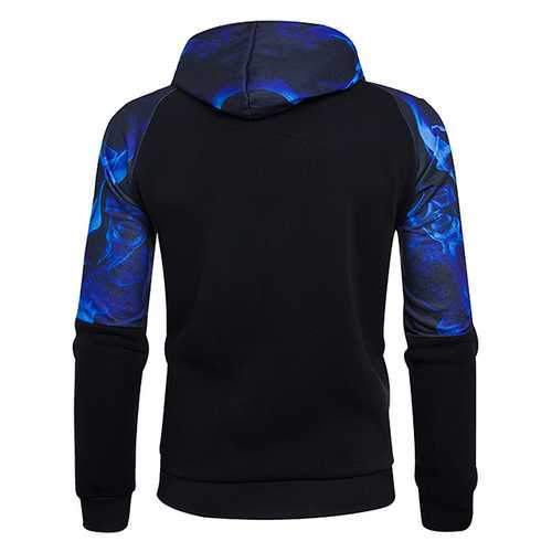 3D Skull Side Printed Hoodies Men's Loose Casual Sports Sweatshirt