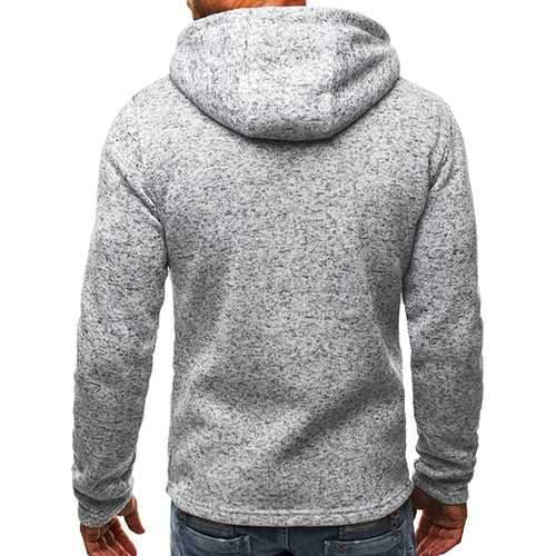 Sports Leisure Jacquard Fleece Cardigan Zip Up Thick Hooded