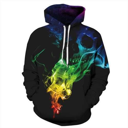 Unisex Fashion Skull Digital Printing Sportswears Hoodies