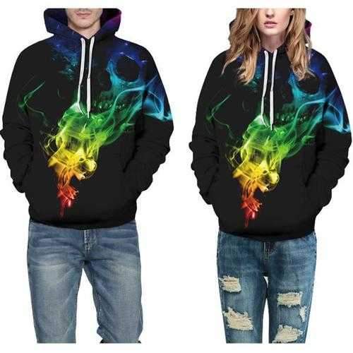 Unisex Fashion Skull Digital Printing Sportswears Hoodies