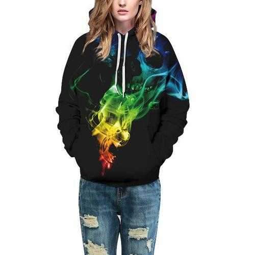 Unisex Fashion Skull Digital Printing Sportswears Hoodies