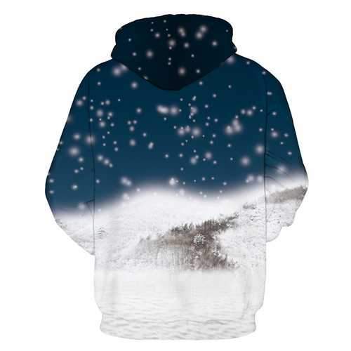 Christmas Dog Digital Printing Hoodies Sweater Big size Casual Loose Couple Sportswear