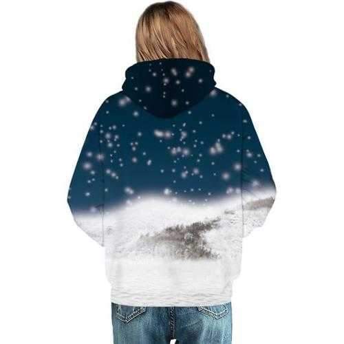 Christmas Dog Digital Printing Hoodies Sweater Big size Casual Loose Couple Sportswear