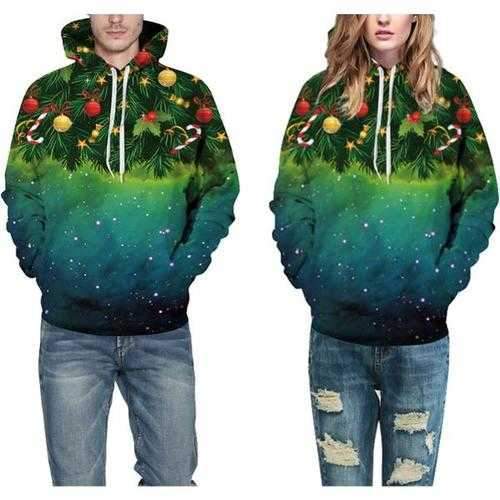 Christmas Tree Digital Printing Baseball Uniform Hoodies