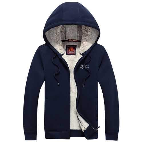 Warm Thick Thermal Hoodies Zip Up Casual Jacket Coat