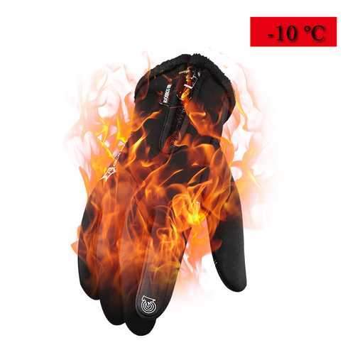 ROCKBROS Cycling Bicycle Thermal Gloves Warmproof Winter Warm Glove Antislip Waterproof Sports Glove