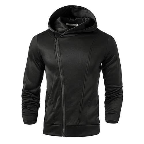 Mens Zip Up Pure Color Soft Sport Hoodies Sweatshirts