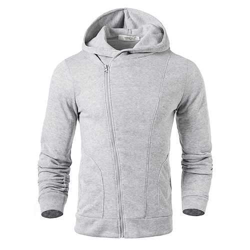 Mens Zip Up Pure Color Soft Sport Hoodies Sweatshirts