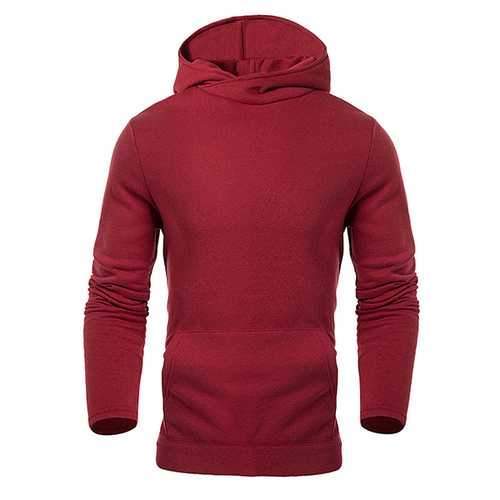 Solid Color Casual Cotton Long Sleeve Hoodies